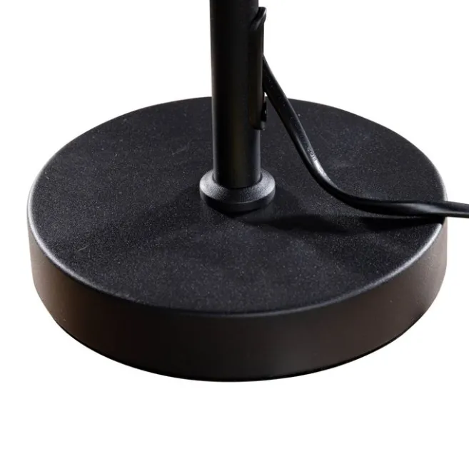 QAZQA Tischleuchte Schwarz mit Taupe Samt-Schirm 35cm - Parte