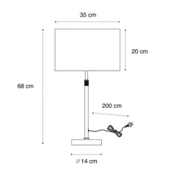 QAZQA Tischleuchte Schwarz mit Samt-Schirm Krokodil-Design 35cm - Parte