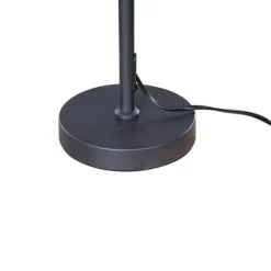 QAZQA Tischleuchte Schwarz mit Samt-Schirm Krokodil-Design 35cm - Parte