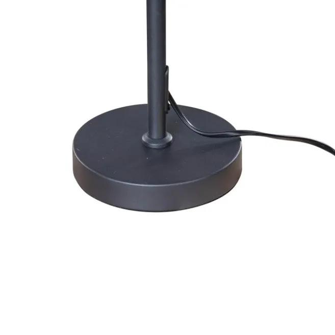 QAZQA Tischleuchte Schwarz mit Samt-Schirm Krokodil-Design 35cm - Parte