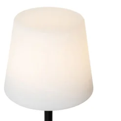 QAZQA Tischleuchte Schwarz Wiederaufladbar Incl. LED und Dimmer IP54 - Jude