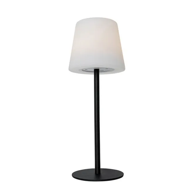 QAZQA Tischleuchte Schwarz Wiederaufladbar Incl. LED und Dimmer IP54 - Jude