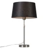 QAZQA Tischleuchte Stahl mit Schirm schwarz 35 cm verstellbar - Parte