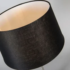 QAZQA Tischleuchte Stahl mit Schirm schwarz 35 cm verstellbar - Parte