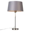 QAZQA Tischleuchte Stahl mit Schirm grau 35 cm verstellbar - Parte