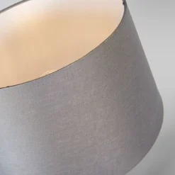 QAZQA Tischleuchte Stahl mit Schirm grau 35 cm verstellbar - Parte