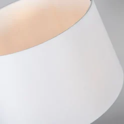 QAZQA Tischleuchte Stahl mit Schirm weiß 35 cm verstellbar - Parte