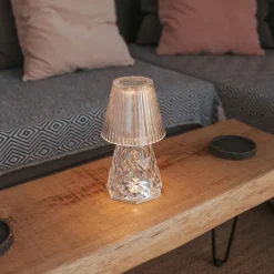 Newgarden Tischleuchte transparentes Glas inkl. LED Wiederaufladbar IP44 - Lola 20 Lux