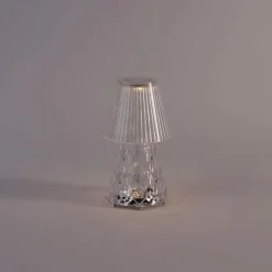 Newgarden Tischleuchte transparentes Glas inkl. LED Wiederaufladbar IP44 - Lola 20 Lux