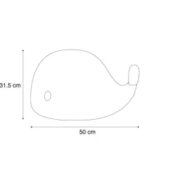 Kinder QAZQA Tischleuchte Weiß 50cm inkl. LED Dimmbar IP54 Wiederaufladbar - Baby Whale