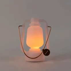 QAZQA Tischleuchte weiß Flammeneffekt 22 cm - Storm Mini