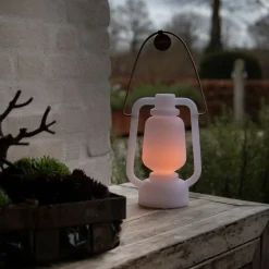 QAZQA Tischleuchte weiß Flammeneffekt 22 cm - Storm Mini