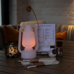 QAZQA Tischleuchte weiß Flammeneffekt 22 cm - Storm Mini