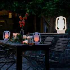 QAZQA Tischleuchte weiß Flammeneffekt 22 cm - Storm Mini