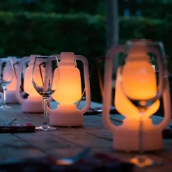 QAZQA Tischleuchte weiß Flammeneffekt 22 cm - Storm Mini