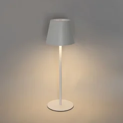 QAZQA Tischleuchte weiß inkl. dimmbarer und wiederaufladbarer LED IP54 - Murdock