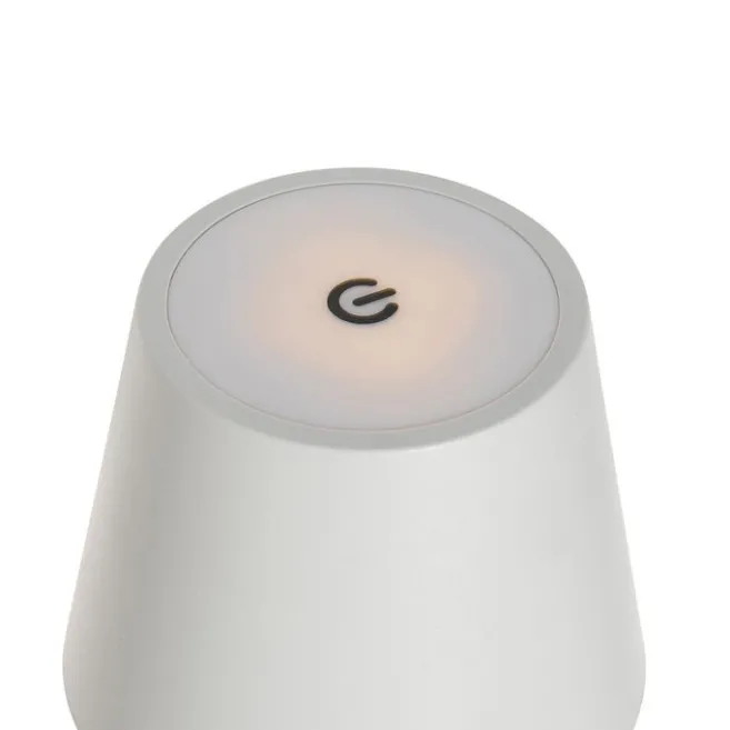 QAZQA Tischleuchte weiß inkl. dimmbarer und wiederaufladbarer LED IP54 - Murdock
