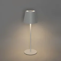 QAZQA Tischleuchte weiß inkl. LED dimmbar und wiederaufladbar RGB IP54 - Murdock