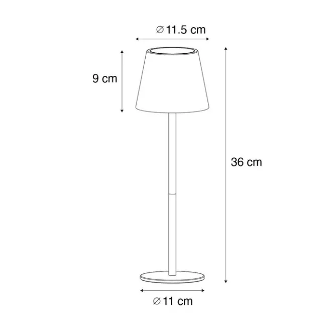 QAZQA Tischleuchte weiß inkl. LED dimmbar und wiederaufladbar RGB IP54 - Murdock