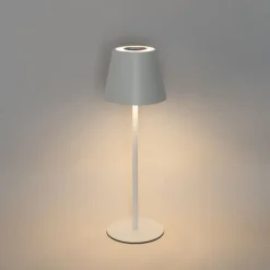 QAZQA Tischleuchte weiß inkl. LED dimmbar und wiederaufladbar RGB IP54 - Murdock