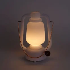 QAZQA Tischleuchte weiß IP44 inkl. Bluetooth Lautsprecher - Storm Music