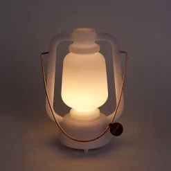 QAZQA Tischleuchte weiß IP44 inkl. Bluetooth Lautsprecher - Storm Music