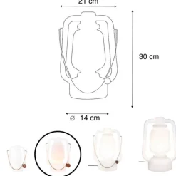 QAZQA Tischleuchte weiß IP44 inkl. Bluetooth Lautsprecher - Storm Music