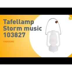 QAZQA Tischleuchte weiß IP44 inkl. Bluetooth Lautsprecher - Storm Music