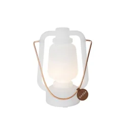 QAZQA Tischleuchte wiederaufladbar 22 cm IP44 weiß - Storm Mini