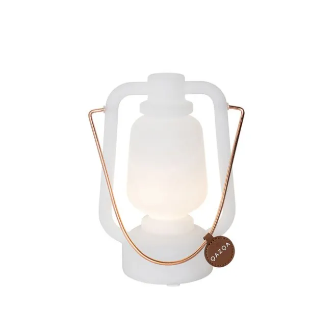 QAZQA Tischleuchte wiederaufladbar 22 cm IP44 weiß - Storm Mini