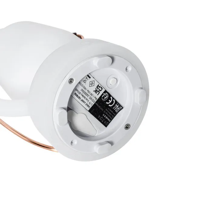 QAZQA Tischleuchte wiederaufladbar 22 cm IP44 weiß - Storm Mini