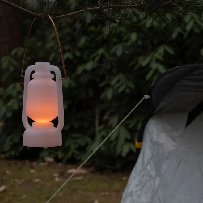 QAZQA Tischleuchte wiederaufladbar 22 cm IP44 weiß - Storm Mini