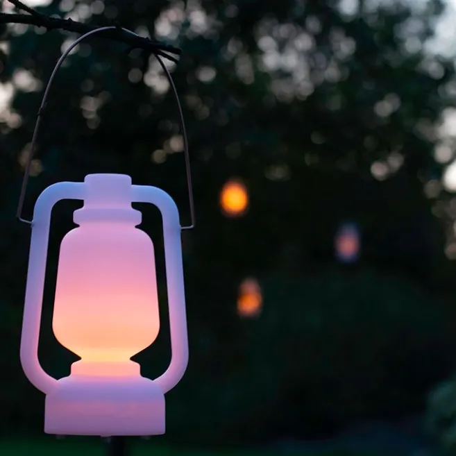 QAZQA Tischleuchte wiederaufladbar 22 cm IP44 weiß - Storm Mini