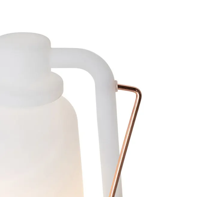 QAZQA Tischleuchte wiederaufladbar 22 cm IP44 weiß - Storm Mini