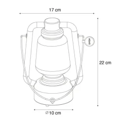 QAZQA Tischleuchte wiederaufladbar 22 cm IP44 weiß - Storm Mini