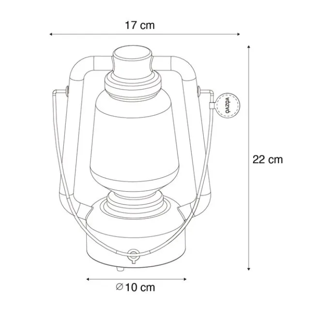 QAZQA Tischleuchte wiederaufladbar 22 cm IP44 weiß - Storm Mini