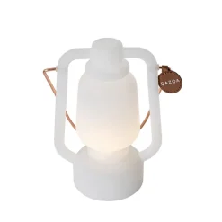 QAZQA Tischleuchte wiederaufladbar 22 cm IP44 weiß - Storm Mini