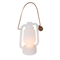 QAZQA Tischleuchte wiederaufladbar 22 cm IP44 weiß - Storm Mini