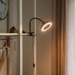 QAZQA Tischventilator schwarz inkl. LED 2700K - Dores