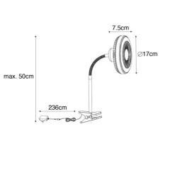QAZQA Tischventilator schwarz inkl. LED 2700K - Dores