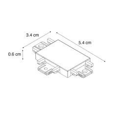 QAZQA T-Stück Schienenstrahler schwarz 1-phasig - Magnetic