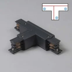 QAZQA T-Verbinder für 3-Phasen Schiene schwarz links unten - 3-phasig