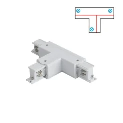 QAZQA T-Verbinder für 3-Phasen-Schiene Links B Weiß