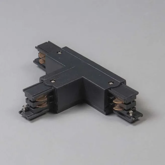 QAZQA T-Verbinder für 3-Phasenschiene schwarz rechts unten - 3-phasig