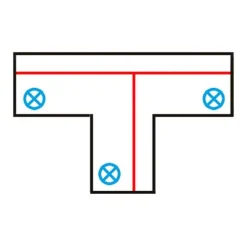 QAZQA T-Verbinder für 3-Phasenschiene schwarz rechts unten - 3-phasig
