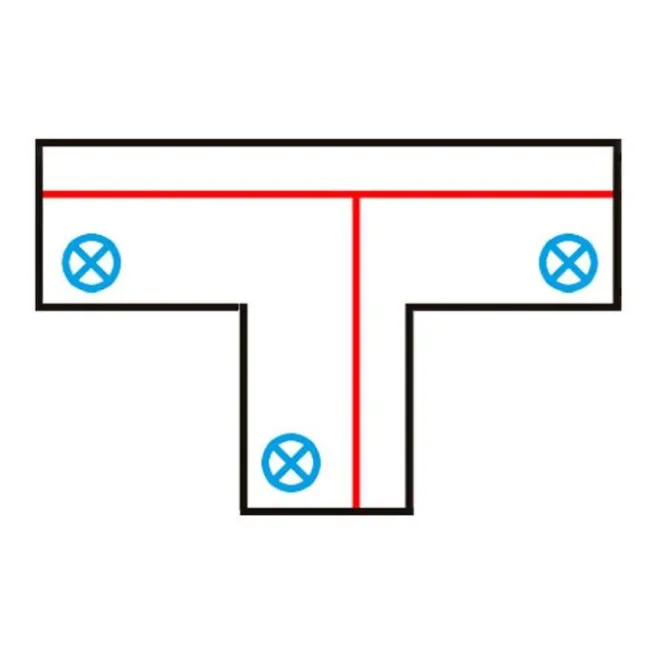 QAZQA T-Verbinder für 3-Phasenschiene schwarz rechts unten - 3-phasig