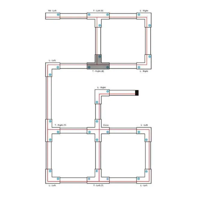 QAZQA T-Verbinder für 3-Phasenschiene schwarz rechts oben - 3-phasig