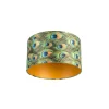 QAZQA Velour Lampenschirm Pfau Design 35/35/20 mit goldenem Interieur