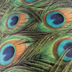 QAZQA Velour Lampenschirm Pfau Design 35/35/20 mit goldenem Interieur