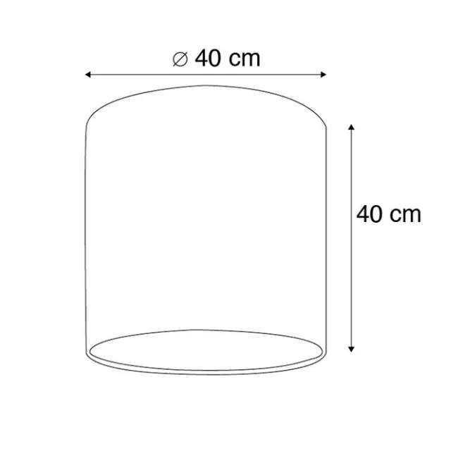 QAZQA Velour Lampenschirm Pfau Design 40/40/40 mit goldenem Interieur